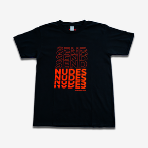 SEND NUDES TEE - Black with Red